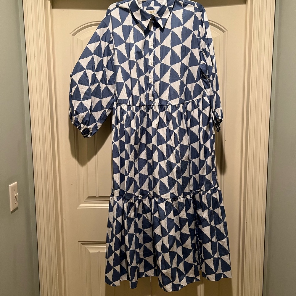 The Bettina Tiered Shirt Dress by Maeve Size 2X Pockets